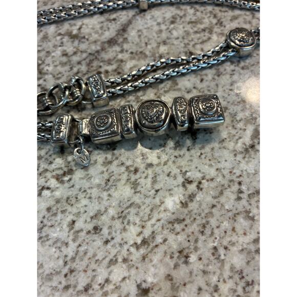 Vintage Brighton Silver Tone Metal Rope Belt Size M 34 Inches Adjustable main image 10